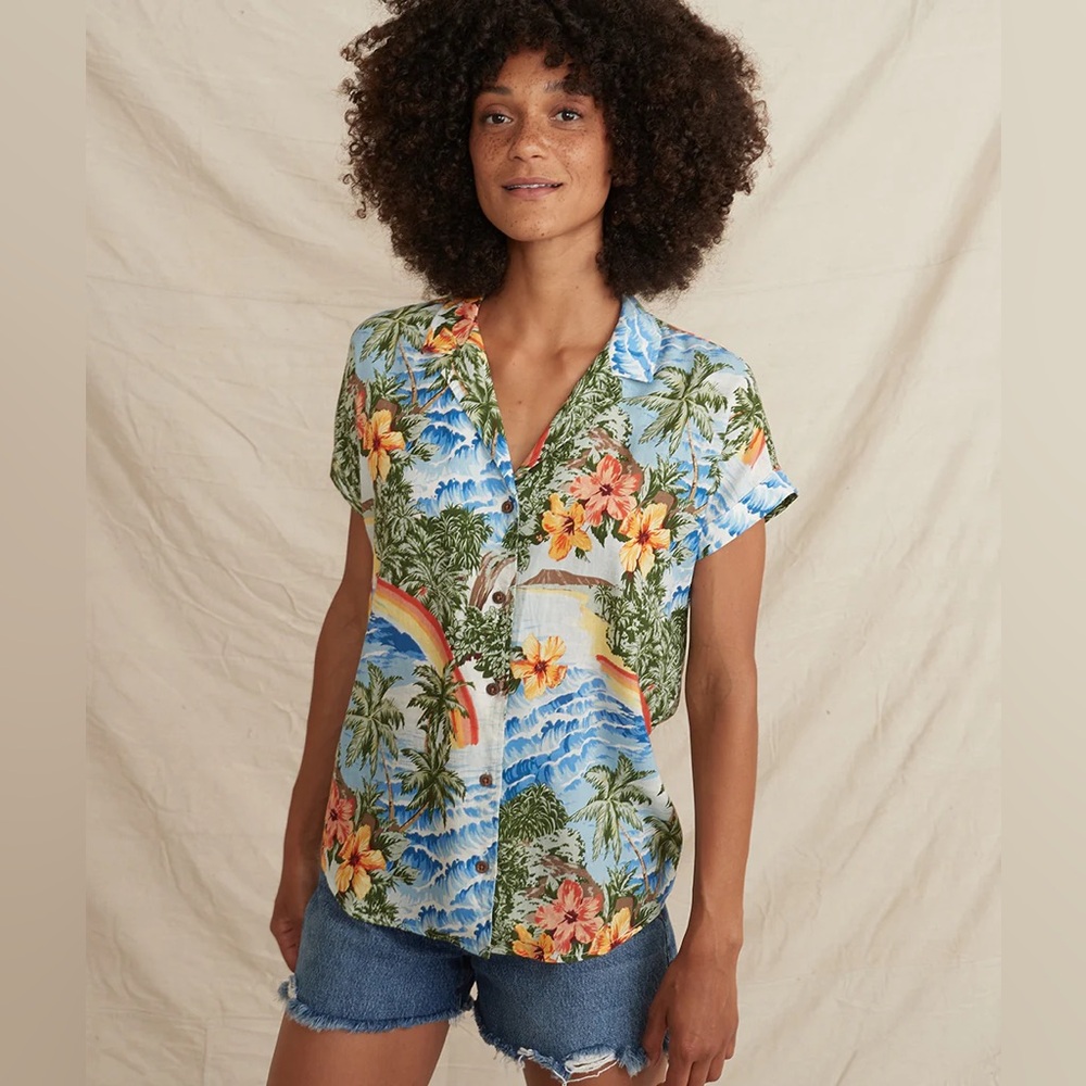 Marine Layer Multicolor Tropical Button Down Shirt - image 1